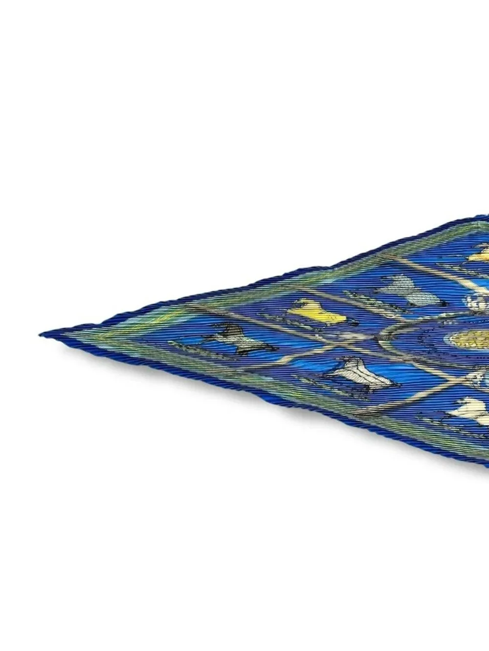 Hermes Pleats Scarf Silk Couvertures Et Tenues de Jour Horsewear Blue